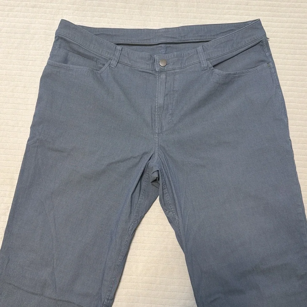 Lululemon ABC Pants Men's 34 gray Casual Chino Trousers Zip Pocket Warpstream